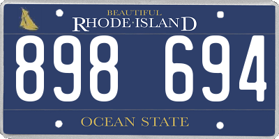 RI license plate 898694