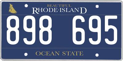 RI license plate 898695
