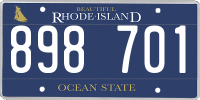RI license plate 898701