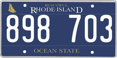 RI license plate 898703