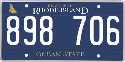 RI license plate 898706