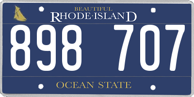 RI license plate 898707