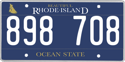 RI license plate 898708
