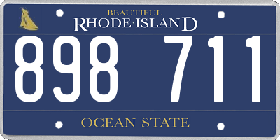 RI license plate 898711