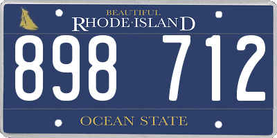 RI license plate 898712