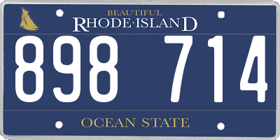 RI license plate 898714