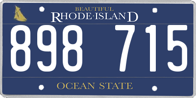 RI license plate 898715