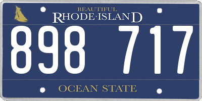 RI license plate 898717
