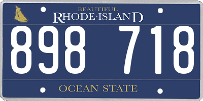 RI license plate 898718