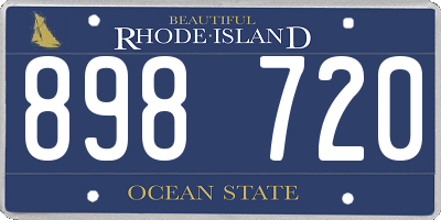 RI license plate 898720