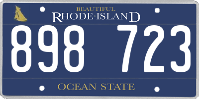 RI license plate 898723