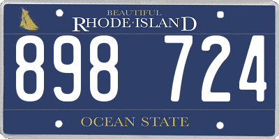 RI license plate 898724