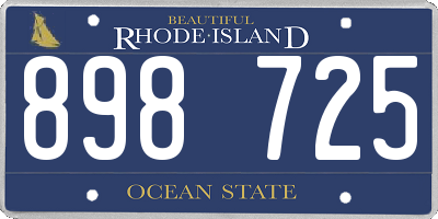 RI license plate 898725