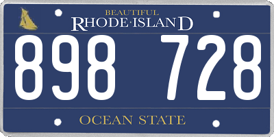 RI license plate 898728