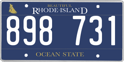 RI license plate 898731