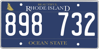 RI license plate 898732