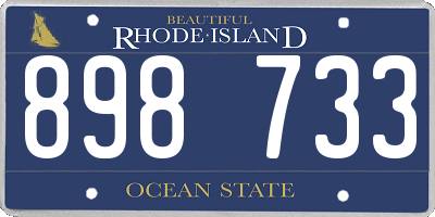 RI license plate 898733