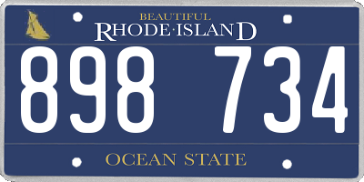RI license plate 898734