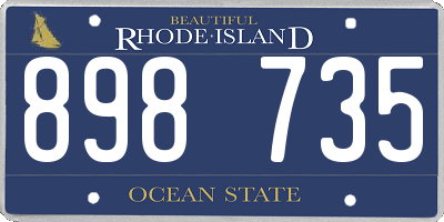 RI license plate 898735
