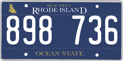 RI license plate 898736