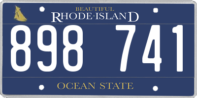 RI license plate 898741