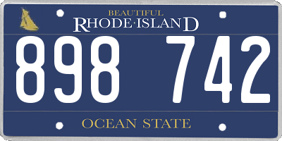 RI license plate 898742