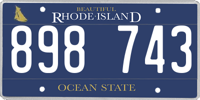 RI license plate 898743