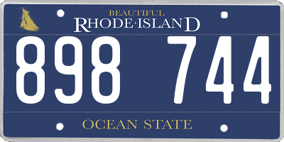 RI license plate 898744