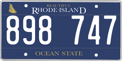 RI license plate 898747