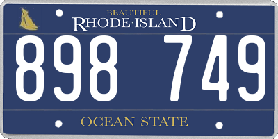 RI license plate 898749