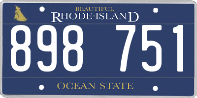 RI license plate 898751