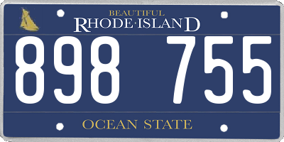 RI license plate 898755
