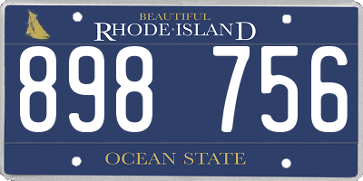 RI license plate 898756