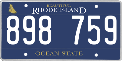 RI license plate 898759