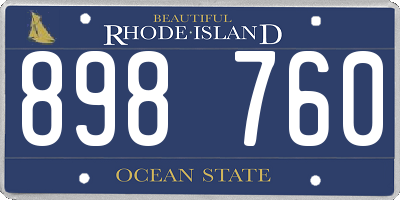 RI license plate 898760