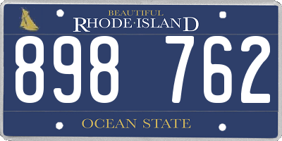 RI license plate 898762