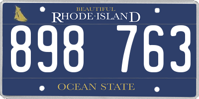 RI license plate 898763
