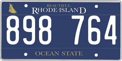 RI license plate 898764