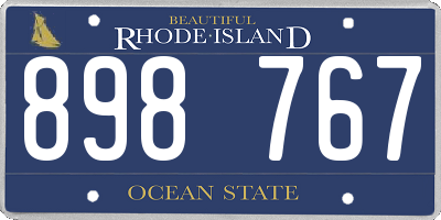RI license plate 898767