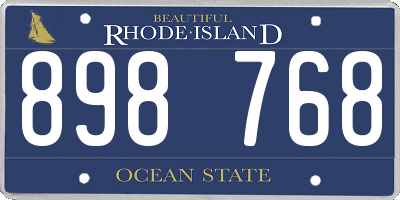 RI license plate 898768