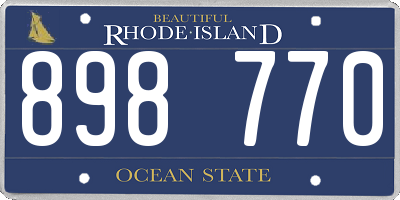 RI license plate 898770