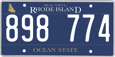 RI license plate 898774