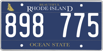 RI license plate 898775