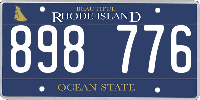 RI license plate 898776