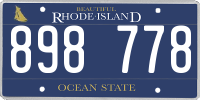 RI license plate 898778