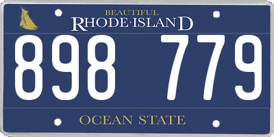 RI license plate 898779