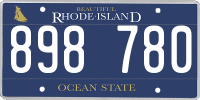 RI license plate 898780