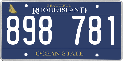 RI license plate 898781