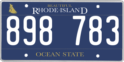 RI license plate 898783