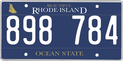 RI license plate 898784